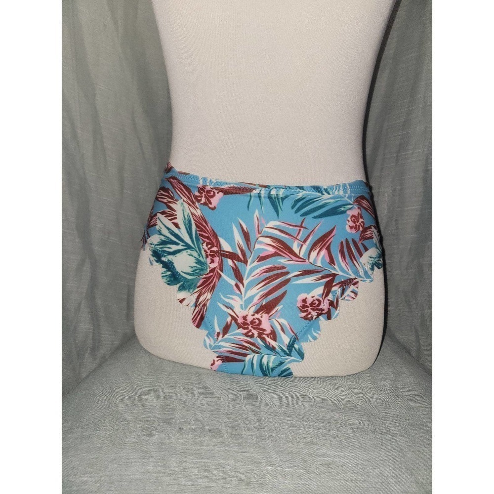 NWOT Bikini bottoms medium, high waisted, blue tropical